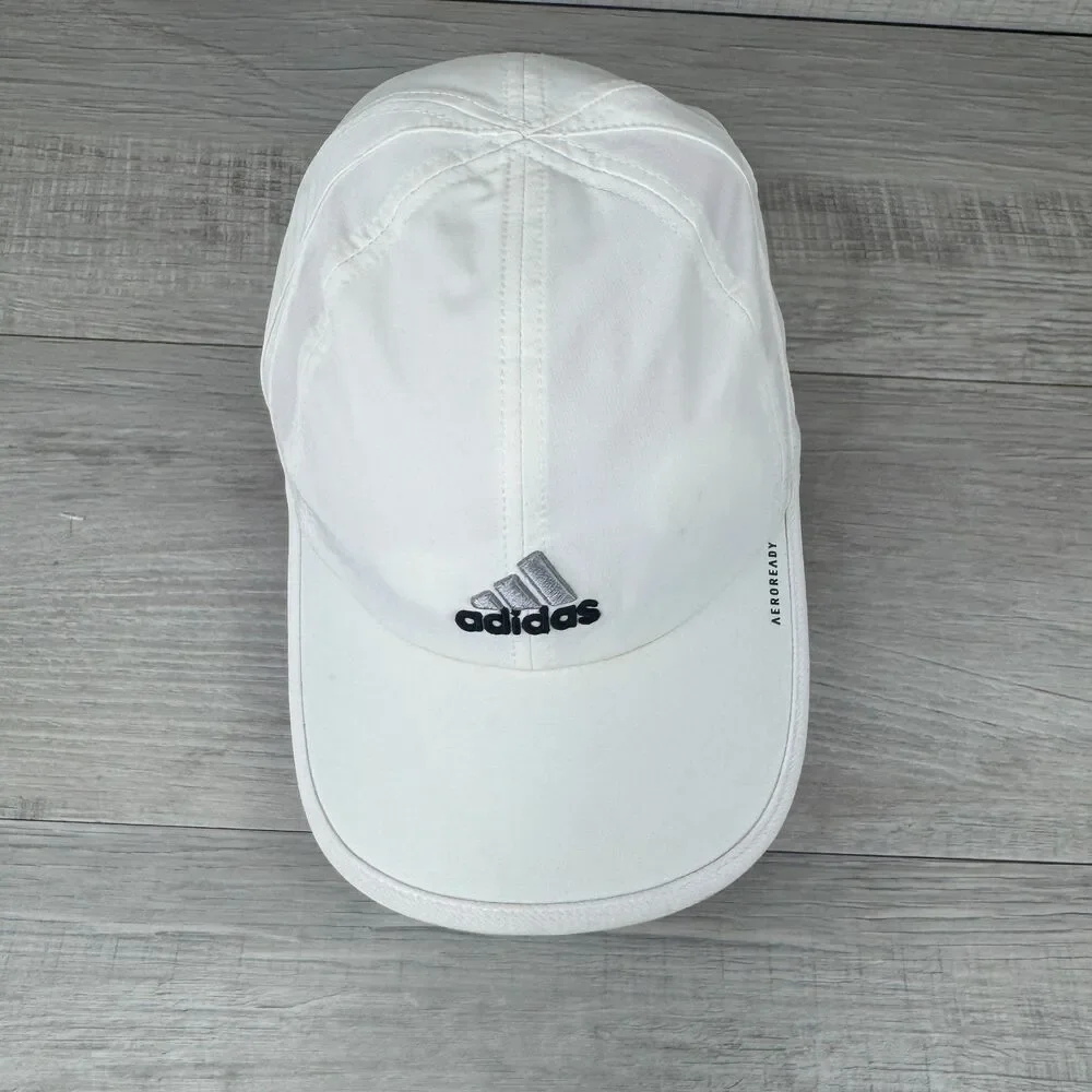 Adidas Aeroready Running Baseball Cap Unisex White Logo Adjustable Strapback Hat